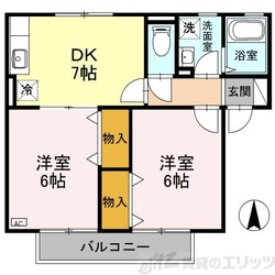 ハイカムールB棟の物件間取画像